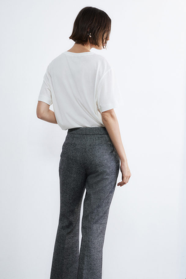 H&M High-waisted Tailored Trousers Grey Marl