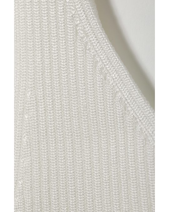 Weekday Jane Knitted Crop Top White