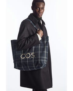 Cos Utility Tote - Canvas Navy / Checked