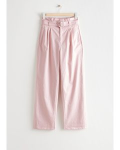Paperbag Waist Trousers Light Pink