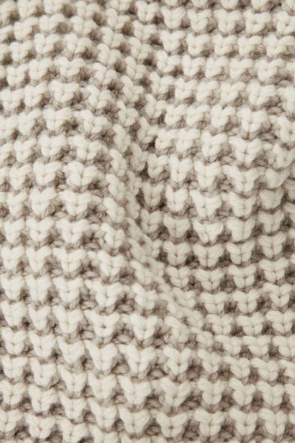 COS Two-tone Waffle-knit Polo Shirt Cream