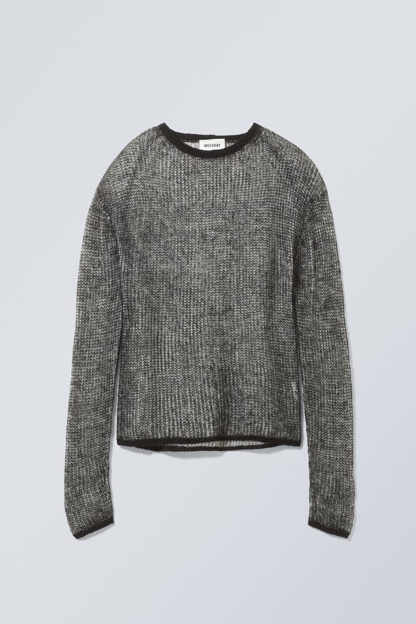 Weekday Tina Sweater Sort Og Hvid