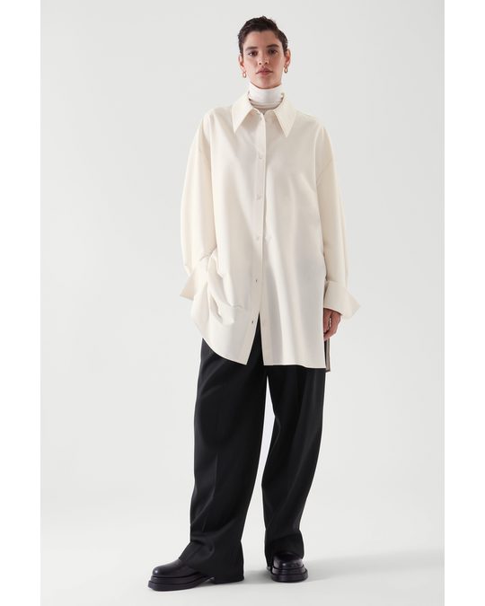 COS Oversized-fit Longline Shirt Off-white