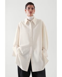 Oversized-fit Longline Shirt Off-white