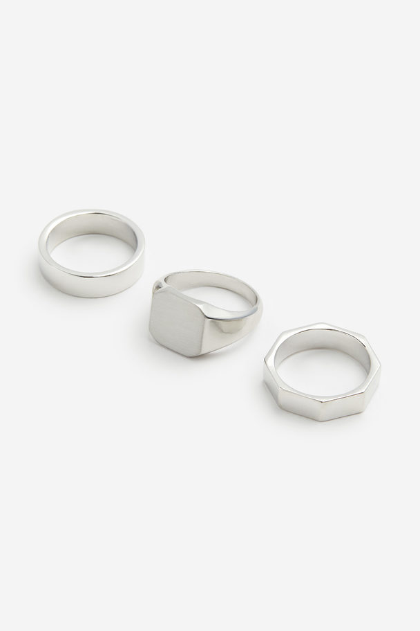 H&M 3-pak Ring Sølv