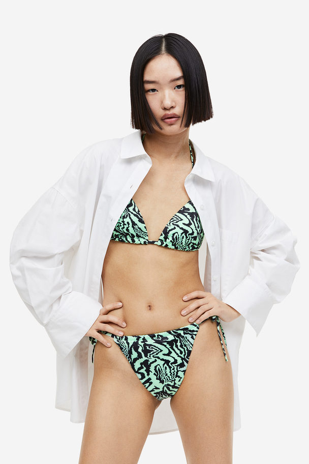 H&M Bikinihose Brazilian Mintgrün/Gemustert