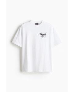 Loose Fit Printed T-shirt White/holidays