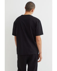Relaxed Fit Cotton T-shirt Black/oranges