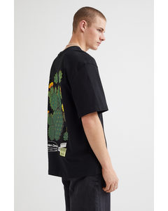 Relaxed Fit Cotton T-shirt Black/cacti