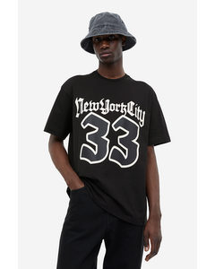 Relaxed Fit Printed T-shirt Black/new York