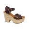 Platform Sandal Keita In Brown Leather