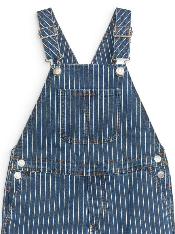 ARKET Relaxed Denim Dungarees Mid Blue/hickory