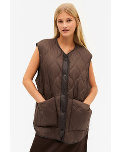 Brown Quilted Vest Brown