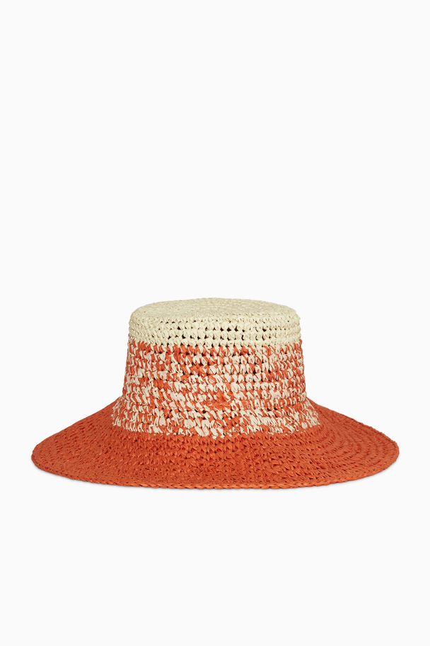 COS Straw Bucket Hat Orange / Ombré