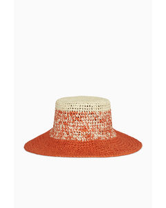 Straw Bucket Hat Orange / Ombré