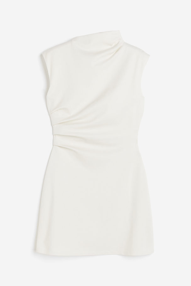 H&M Drapiertes Kleid Weiß