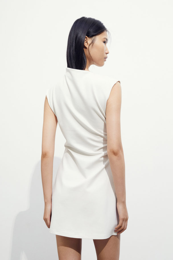 H&M Drapiertes Kleid Weiß