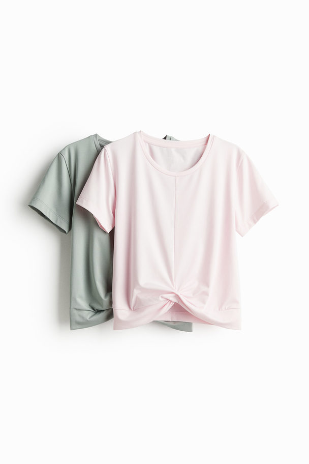 H&M Set Van 2 Sporttops Van Drymove™ Lichtroze/licht Kakigroen