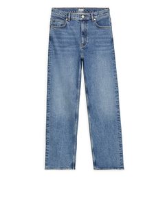 Stretch-Jeans in verkürzter Länge STRAIGHT Taubenblau