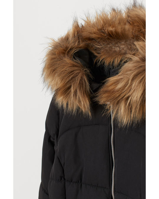 H&M Padded hooded jacket Black