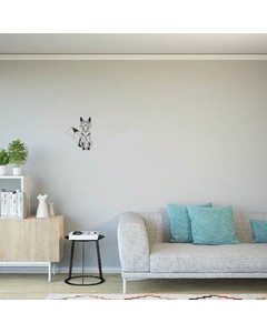 HOMEMANIA Wanddekoration Fuchs - Wandkunst Wand - Fuchs - für Wohnzimmer, Schlafzimmer - Schwarzer Stahl, 33 x 0,15 x 40 cm