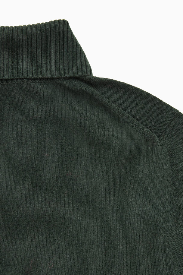 COS Wool-cashmere Turtleneck Jumper Dark Green
