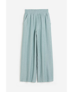 Wide Jacquard-weave Trousers Blue-grey