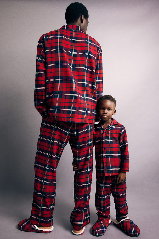 H&M Pyjama Van Katoenen Tricot Rood/geruit