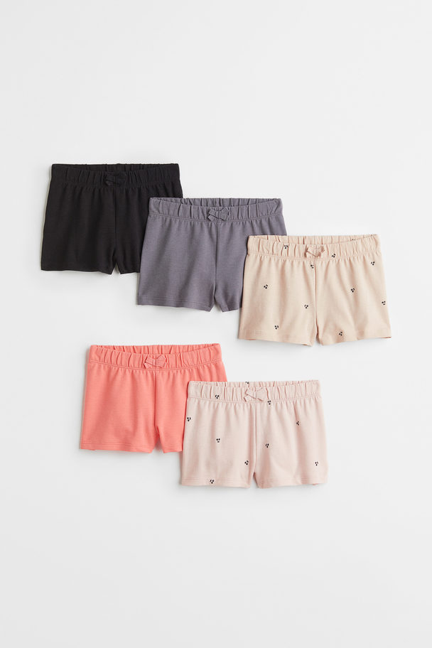 H&M 5-pack Cotton Shorts Apricot/cherries