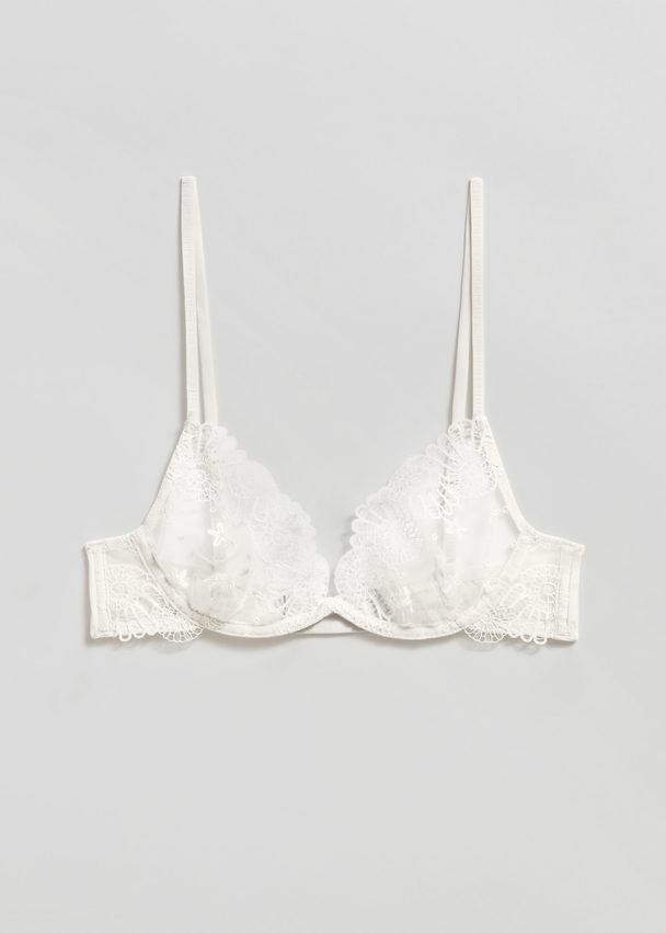& Other Stories Oceanic Lace Underwire Bra Ivory