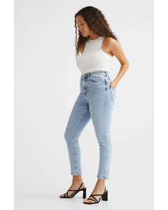 Shaping High Ankle Jeans Hellblau