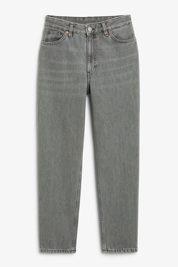 Monki Taiki High Waist Tapered Grey Jeans Grey