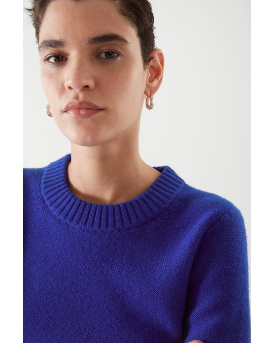 COS Cropped Wool Jumper Bright Blue
