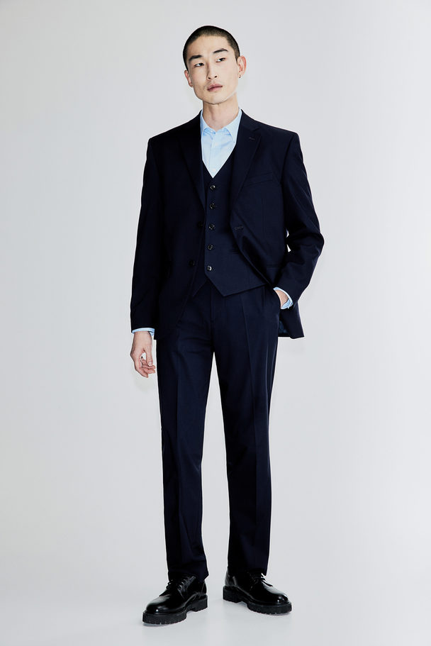 H&M Kostuumgilet - Slim Fit Marineblauw