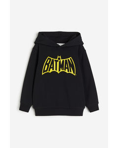 Ear-detail Hoodie Black/batman