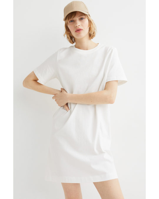 H&M Cotton T-shirt Dress White
