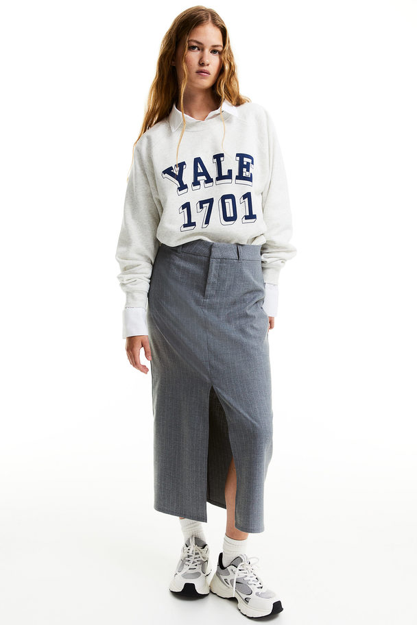 H&M Sweatshirt mit Print Hellgraumeliert/Yale