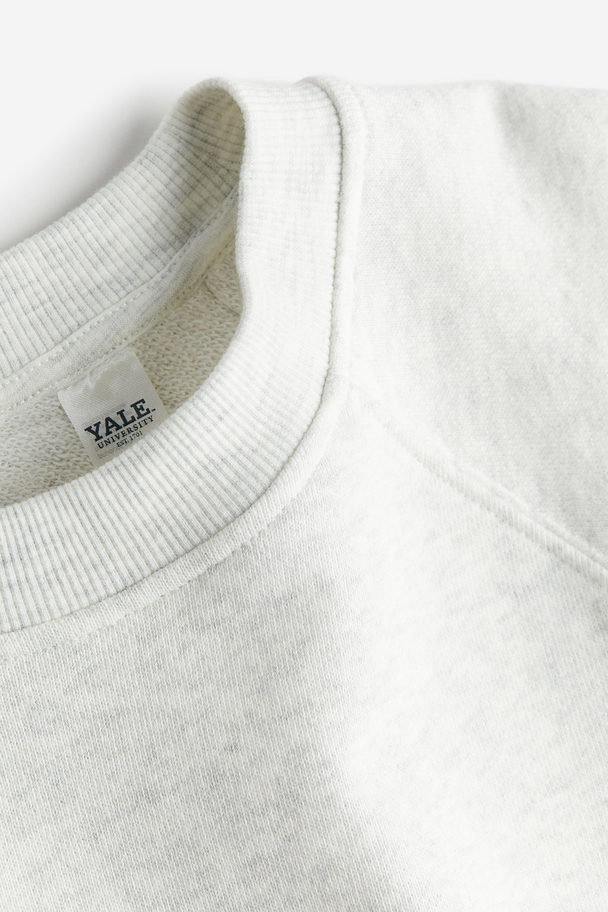 H&M Printed Sweatshirt Light Grey Marl/yale