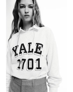 Sweatshirt mit Print Hellgraumeliert/Yale