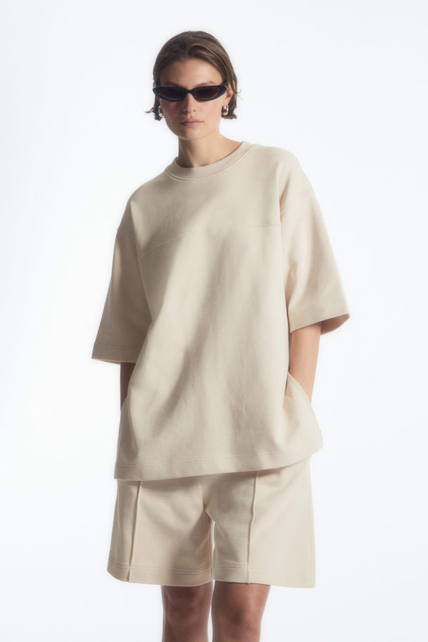 COS MITTELSCHWERES OVERSIZED-T-SHIRT ECRU