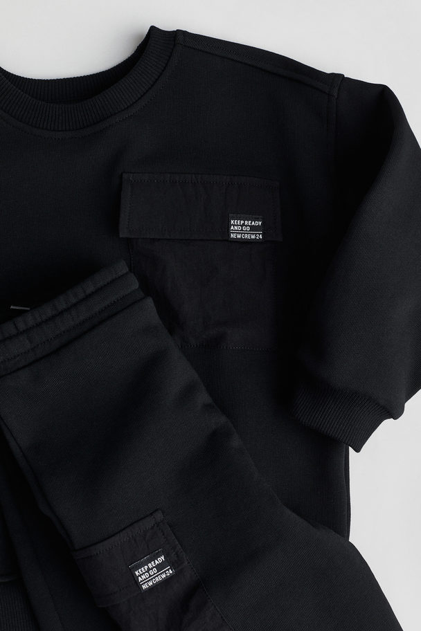H&M 2-teiliges Sweatshirt-Set Schwarz