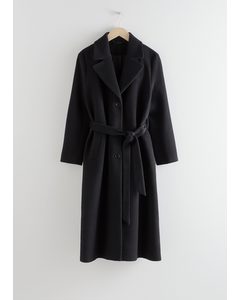 Mantel mit Gürtel Schwarz