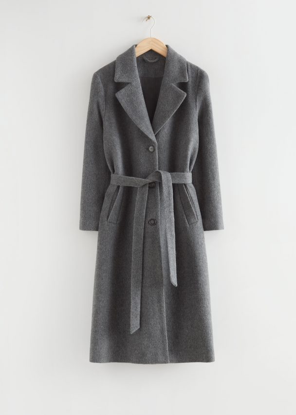 & Other Stories Belted Coat Grey