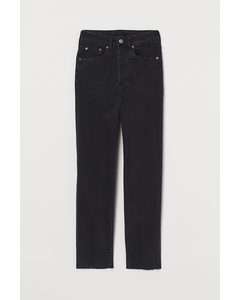 Mom High Ankle Jeans Schwarz/Washed out