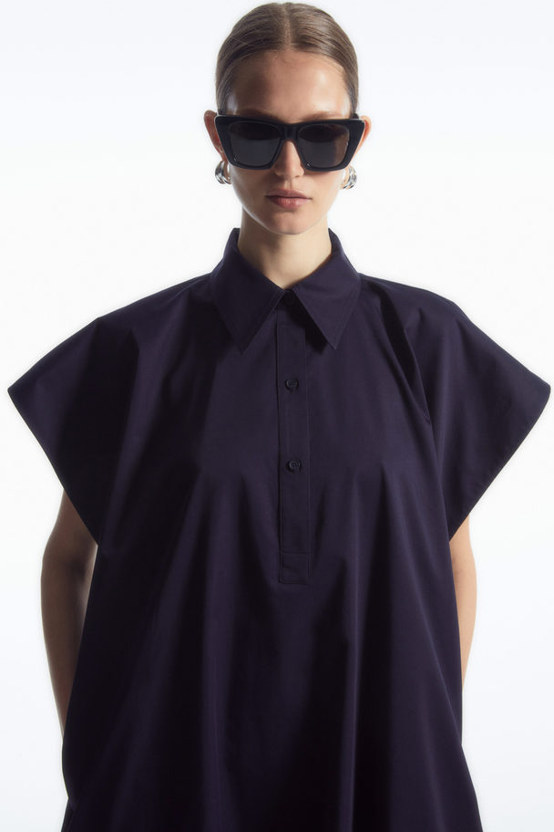 COS Oversized Midi Shirt Dress Navy