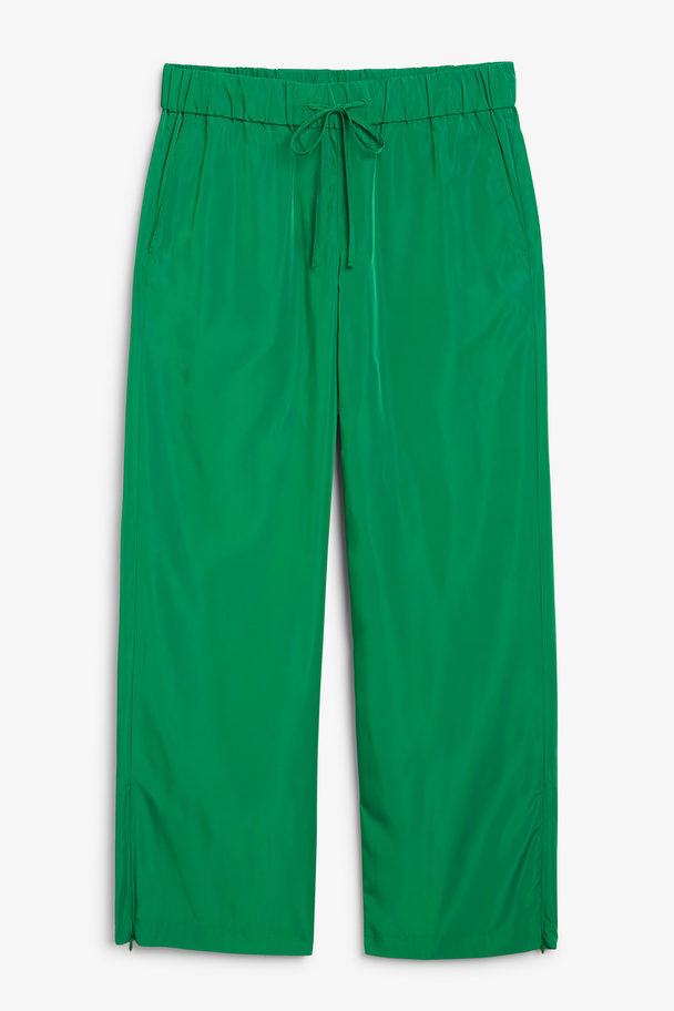 Monki Green Tracksuit Trousers With Ankle Zip Green