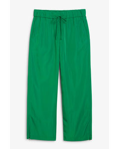 Green Tracksuit Trousers With Ankle Zip Green