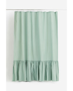 Flounce-trimmed Shower Curtain Sage Green