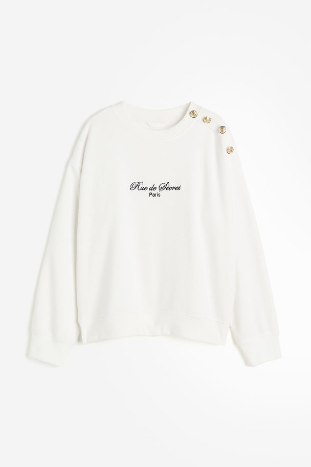 H&M Sweatshirt Weiß/Paris