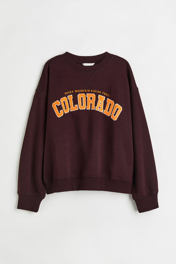 H&M Sweatshirt Burgundy/colorado